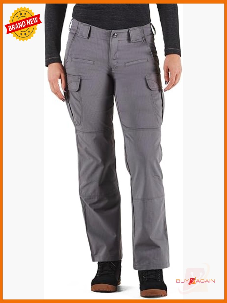 Women's Stretchy Cargo Work Pants With Knee Pads, Tactical Fit